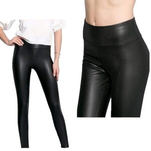 ROBERT MATTHEW Faux Leather Leggings Bodacious High Waisted Tummy Leggings Sz XL